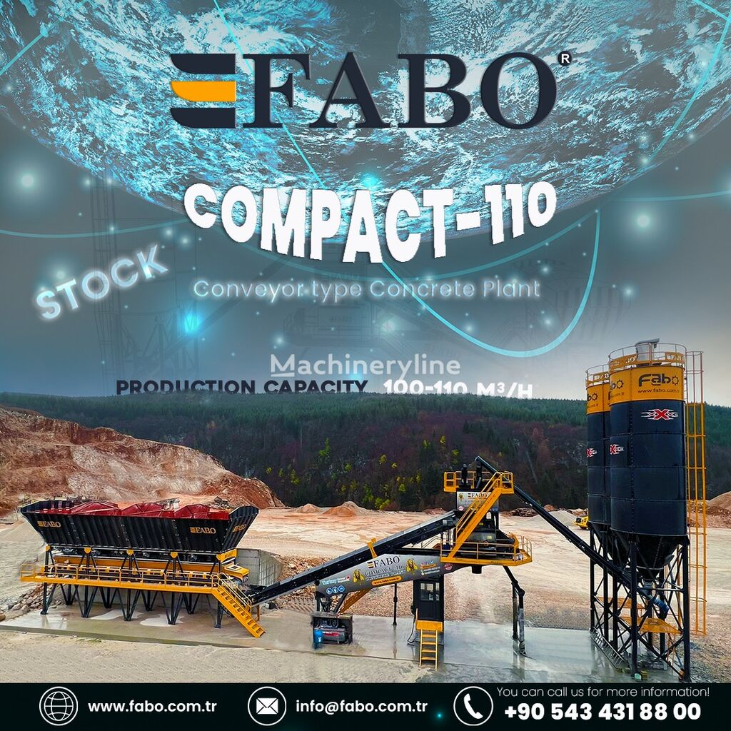 FABO  COMPACT-110 CONCRETE PLANT | CONVEYOR TYPE planta de hormigón nueva